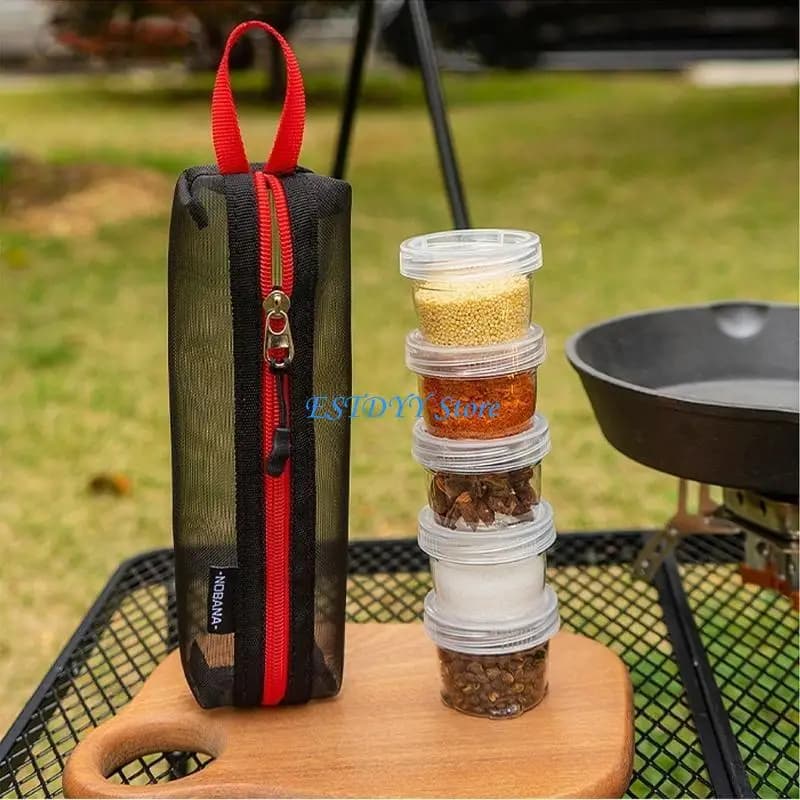 G6DE Splicing Seasoning Bottles Sets Camping Barbecue Seasoning Box Keep Spices Dry