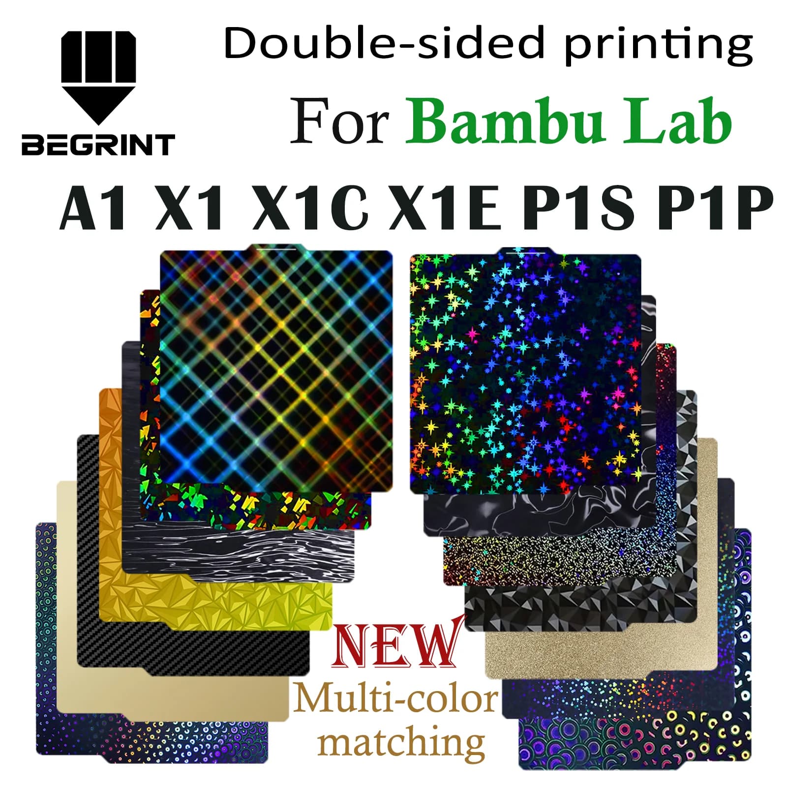 Construction plate for Bambu Lab A1 P1P P1S Liscia X1C Steel sheet for springs 3D double-sided printing for carbon sheet bed Bambu Bamboo X1