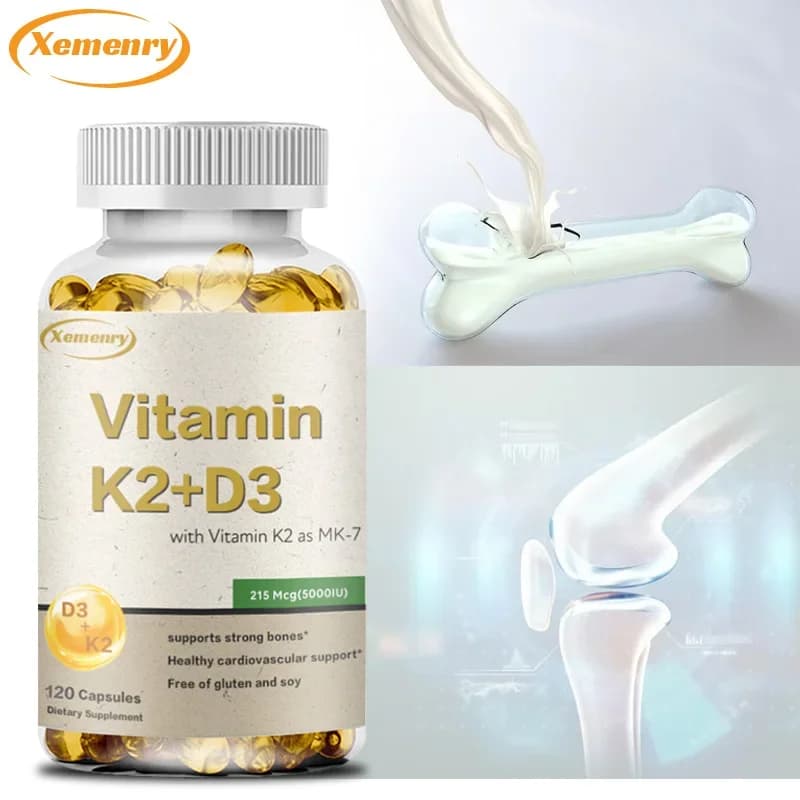 Integratore di Vitamina K2 + D3 - Supporta la Salute di Articolazioni, Ossa e Sistema Immunitario, Favorisce l'Assorbimento del Calcio