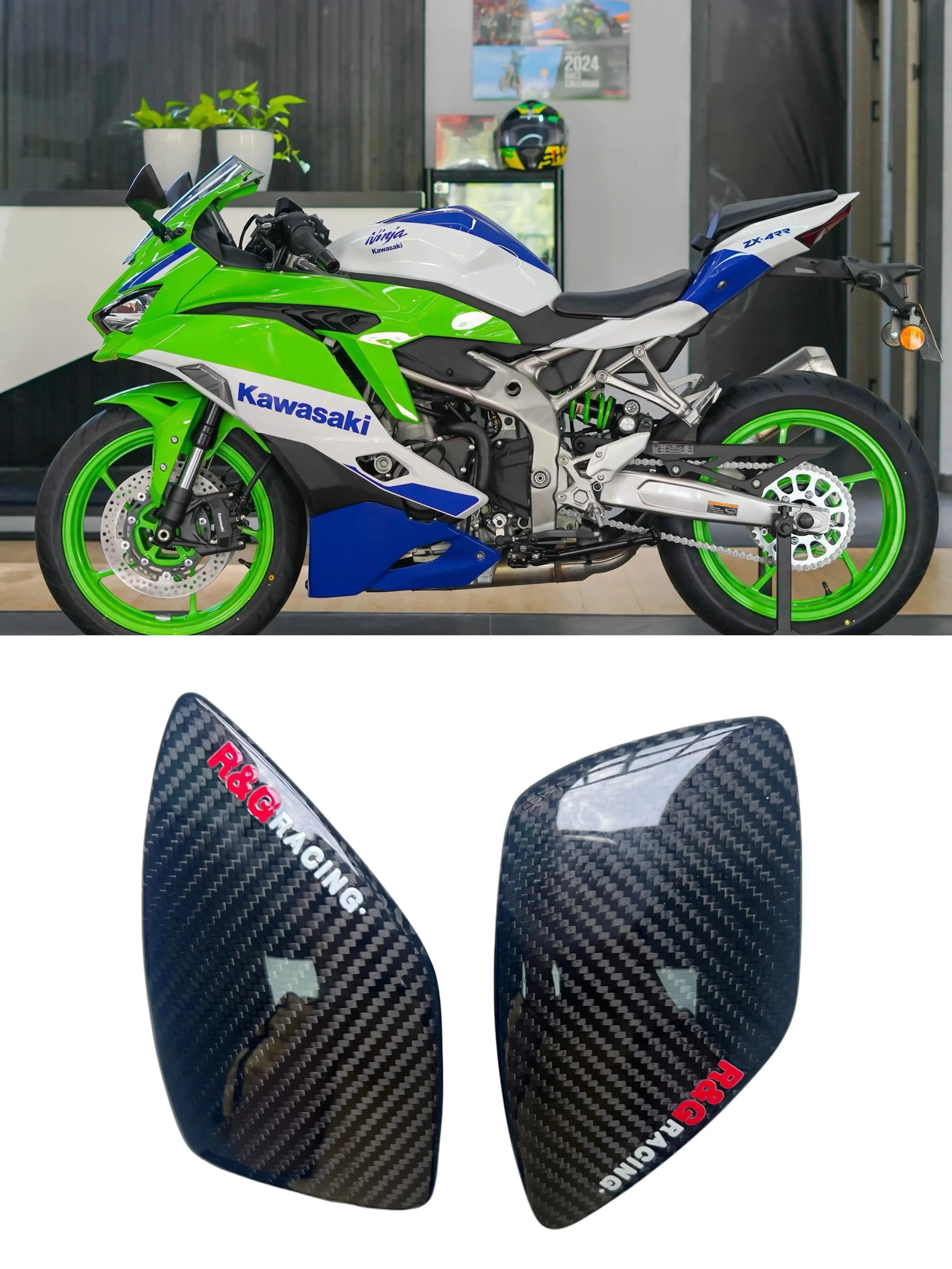 Per Kawasaki ZX-4R/RR/25R Custodie protettive del serbatoio del carburante in fibra di carbonio Moto modificata Shell Decorazione Slider Coperture protettive