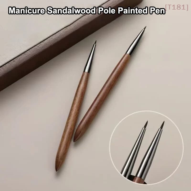 Pennello per Gel UV per Unghie in Legno di Sandalo, Pennello per Nail Art, Pennello per Disegno Floreale, Strumento per Manicure