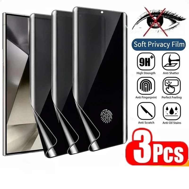 Pellicola idrogel anti-spia da 3 pezzi per Samsung S25 S23 S22 S24 Ultra 23 S24 FE S10 Plus Nota 20 Ultra 10 Plus Protezione schermo privacy