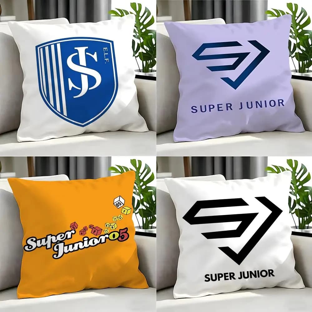 kpop Super Junior Set di fodere per cuscini 4 pezzi 50x50 45x45 40x40 Federe decorative per divano Decorazioni per la casa