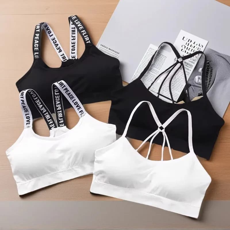 Fashionable Canotte Women's Sporty Intimo Yoga Fitness Top Short Seamless Straps Wide For Letters Comfortable Sporty Clothing Training