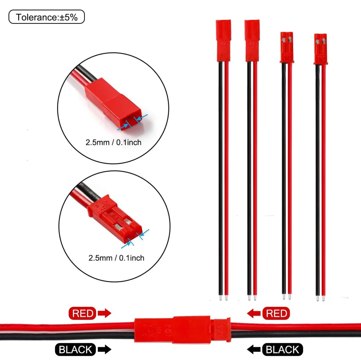 22AWG 2Pin Maschio Femmina Spina Cavo del Connettore 15 centimetri JST Spina Filo Connettori per RC BEC Batteria Elicottero FAI DA TE FPV Drone Quadcopter