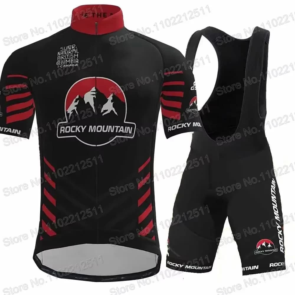 Rocky Mountain Cycling Jersey 2026 Set Short Sleeve Black USA Clothing Road Bike Shirts Suit Bicycle Bib Shorts MTB Maillot Ropa