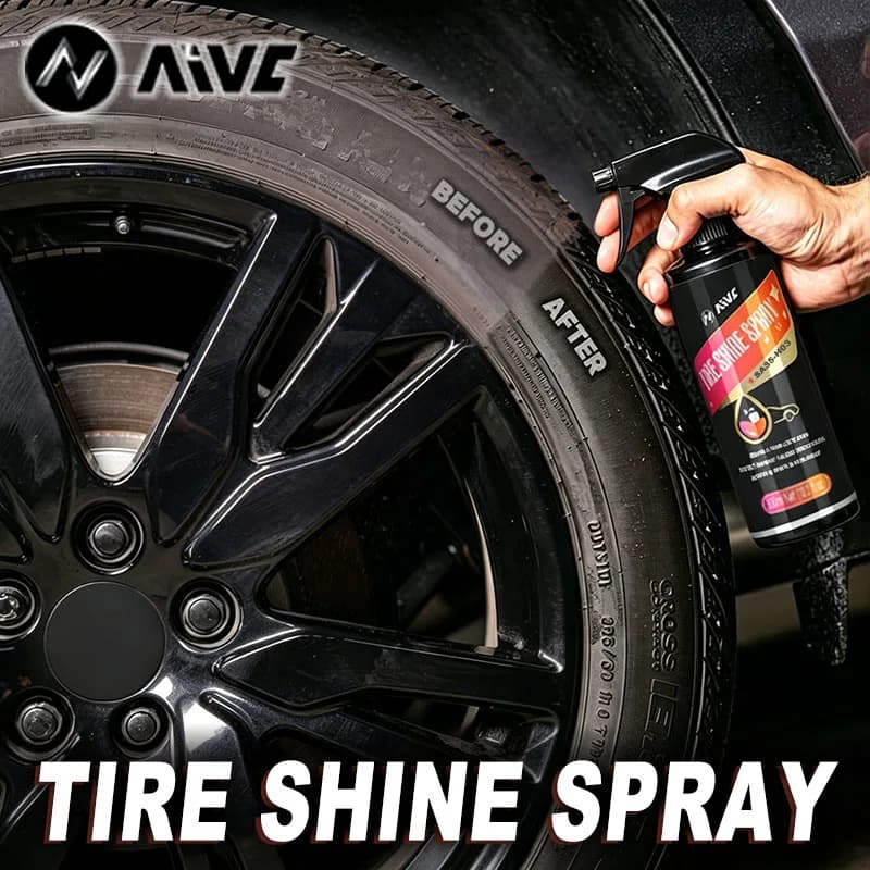Spray e lucidante per pneumatici – Lucidante nero ad alta brillantezza con protezione UV, rivestimento per pneumatici a lunga durata per auto – Ripristina