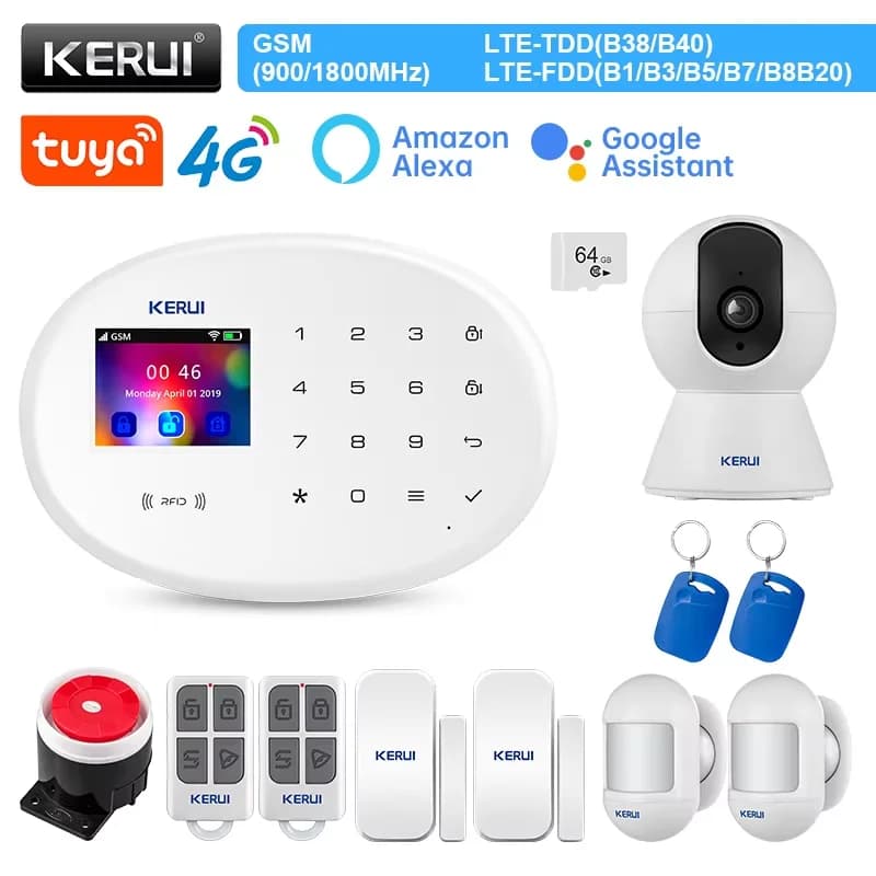 KERUI W204 4G Kit antifurto domestico wireless Sistema di allarme WIFI GSM Tuya Allarmi antifurto intelligenti per sensore di movimento domestico