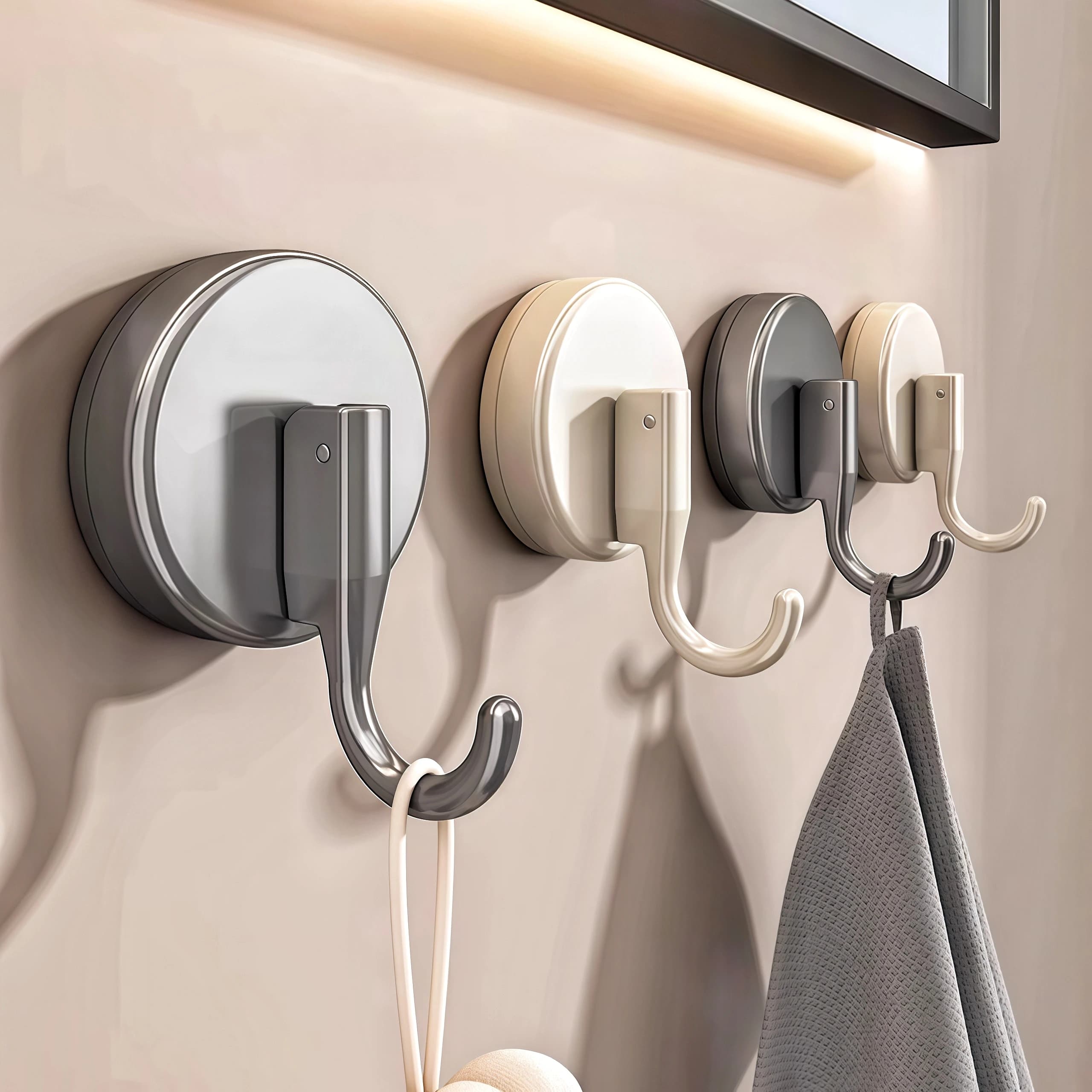 Ganci a ventosa potenti e rimovibili, ganci adesivi senza foratura per cucina, bagno, dormitorio, strumenti per la pulizia domestica
