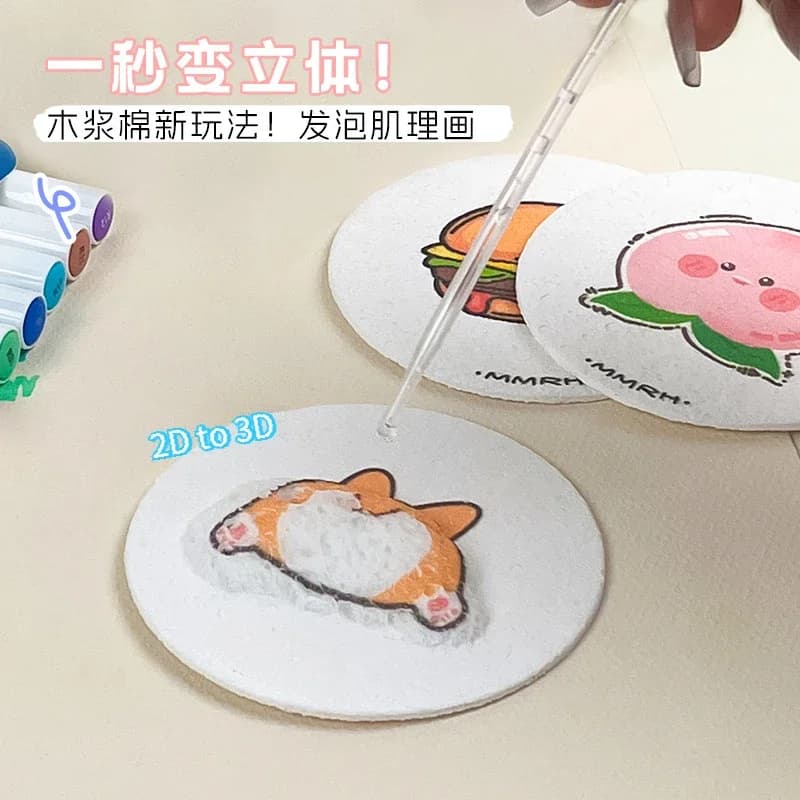 10 pezzi gonfiore sul contatto con schiuma d'acqua texture pittura carta magica 3D arte disegno carta bambino pittura fai da te giocattolo educativo