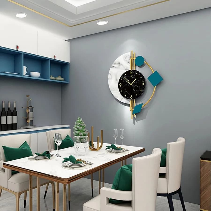 18.9*22.05in Battery Powered Wall Clock Indoor Wall-mounted Decorative Wall Clock for Living Room Entrance Door Office