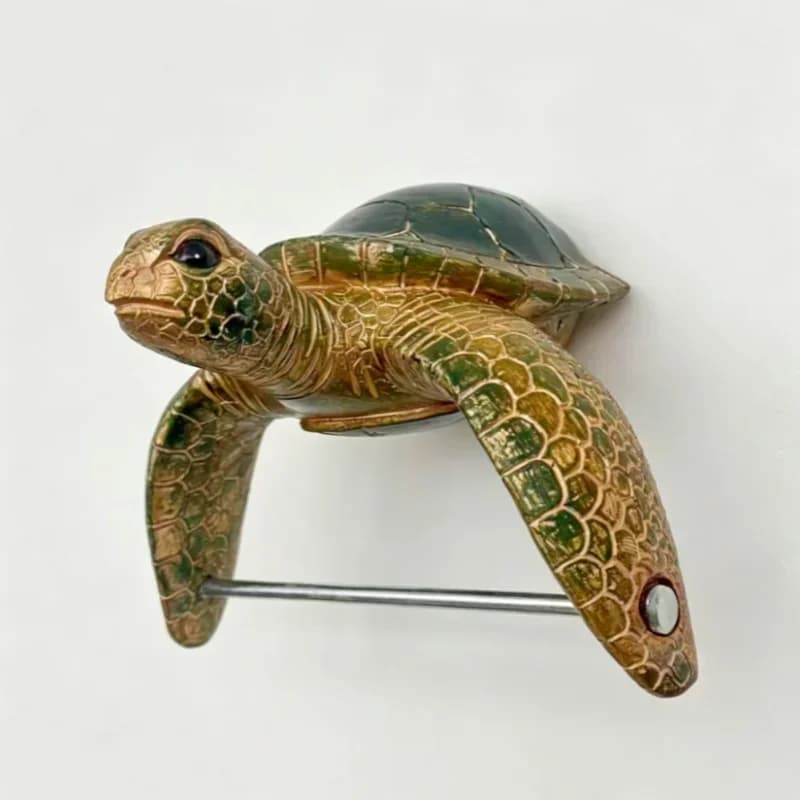 Resin Ocean Animal Wall Mount Toilet Paper Holder Shark Octopus Turtle Bathroom Tissue Roll Holder Cute Marine Decor
