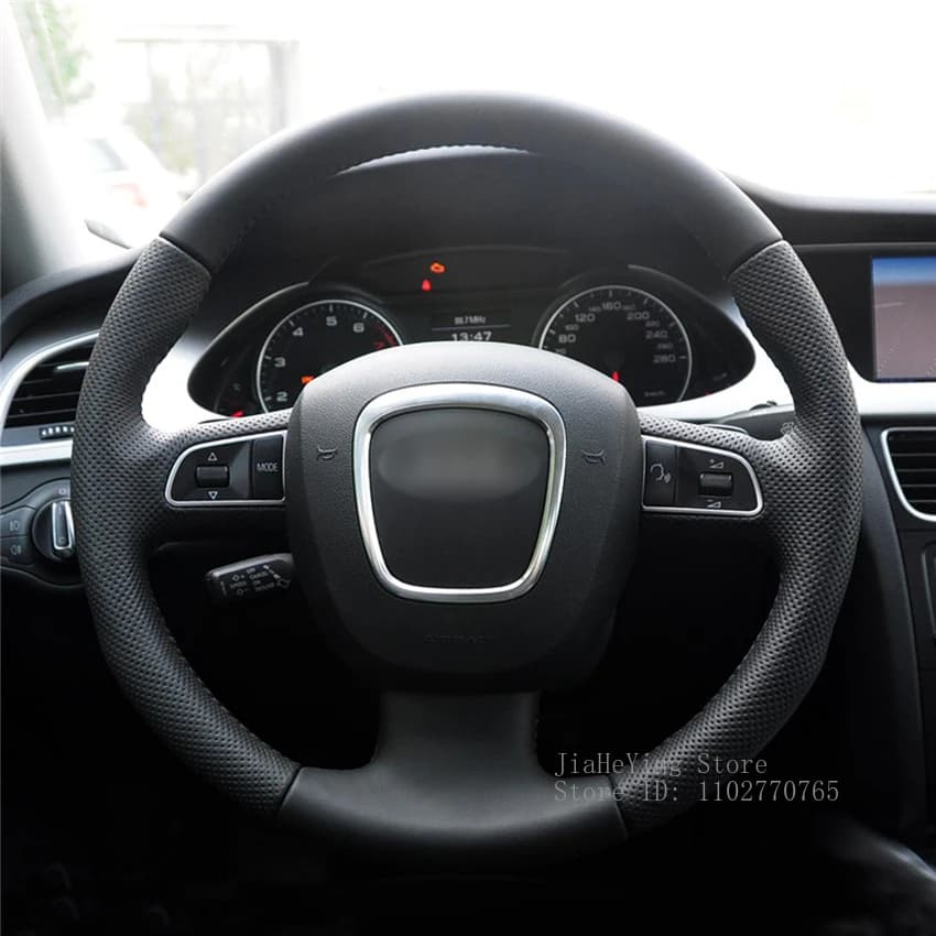 Coprivolante in Pelle Antiscivolo Fai-da-Te Cucito a Mano per Audi A3 (8P) A4 (B8) A5 2008-2010 A6 Accessori Interni