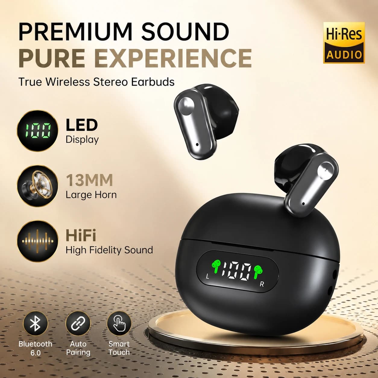 Choice Mini520 Wireless Bluetooth Headphones with LED Power Display HiFi Stereo Ear Buds for iPhone HUAWEI Xiaomi Sport Earbuds