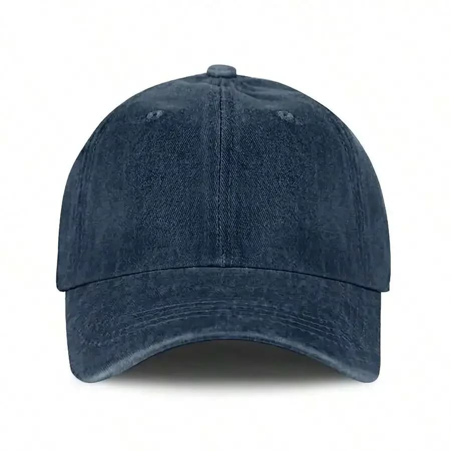 Denim Baseball Cap With Heart Embroidery Soft Cotton Casual Hat For Daily Outdoor Wear