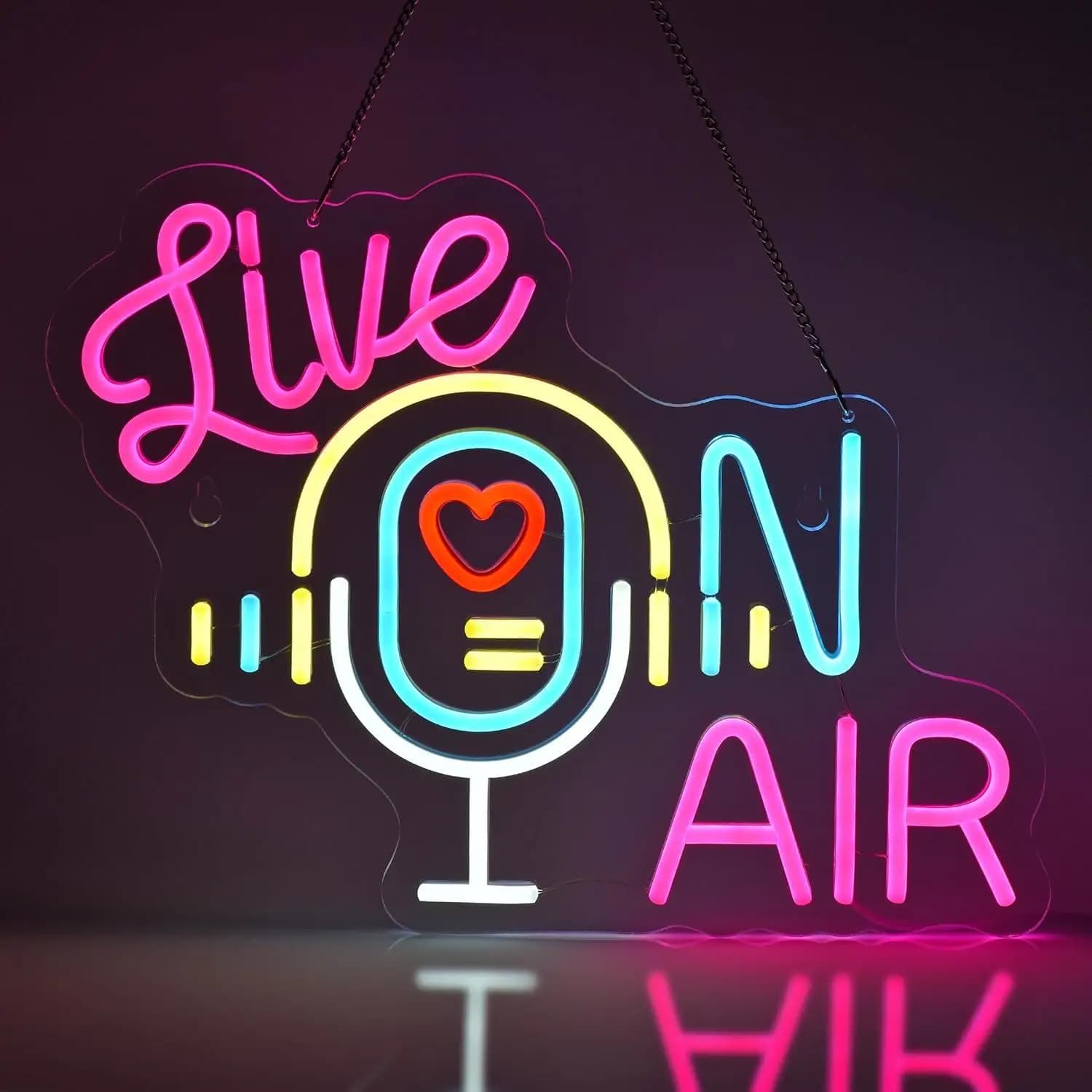 Insegna al Neon LED 'Live On Air' per Camera da Ragazzo, Sala Giochi, Soggiorno, Studio, Ufficio, Sala Giochi, Decorazione, Luce Notturna, Regalo