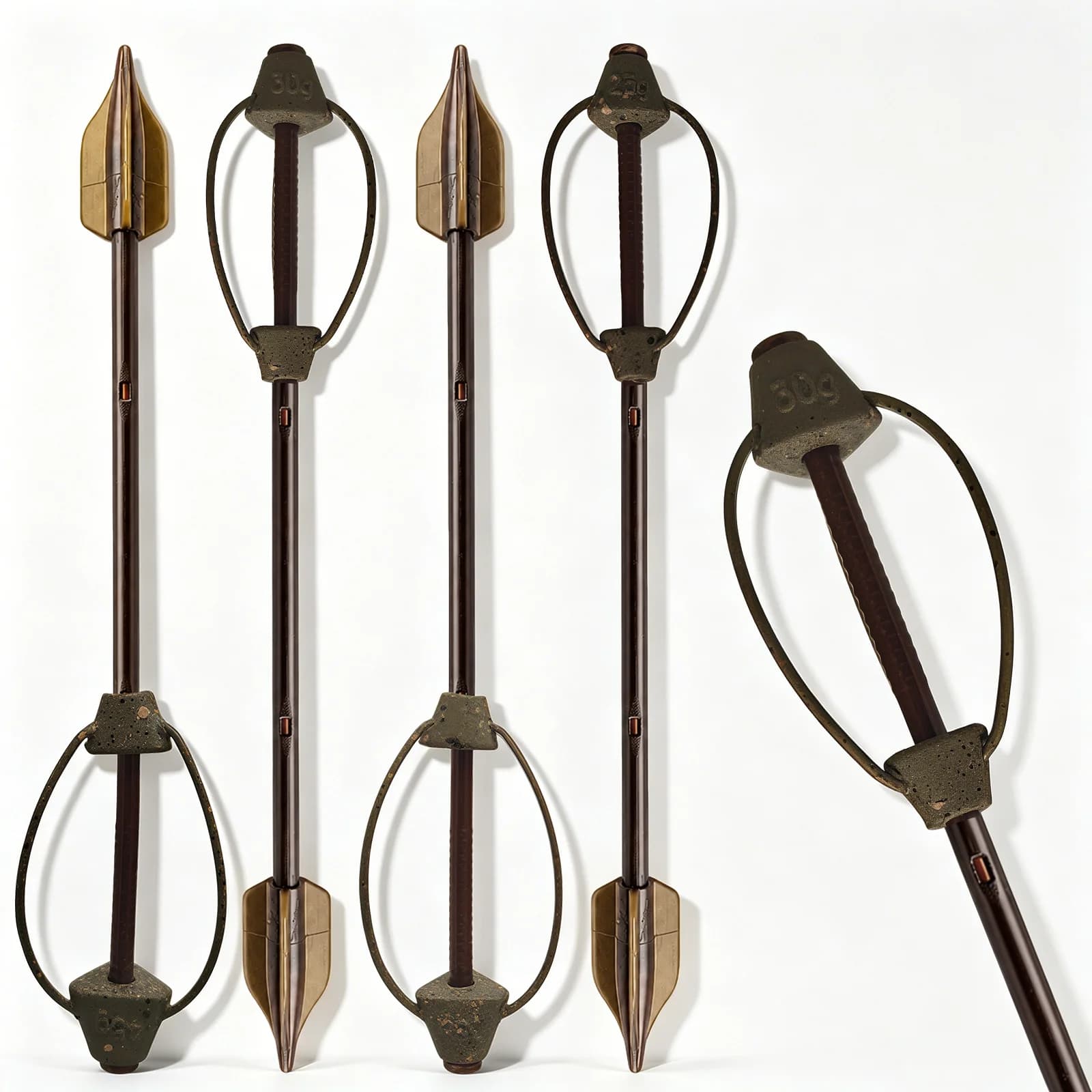4 Sizes (25g/30g/35g/45g) Hollow Long Tube Bait Cage with Built-in Weight, Treble-Leaf Shape Design