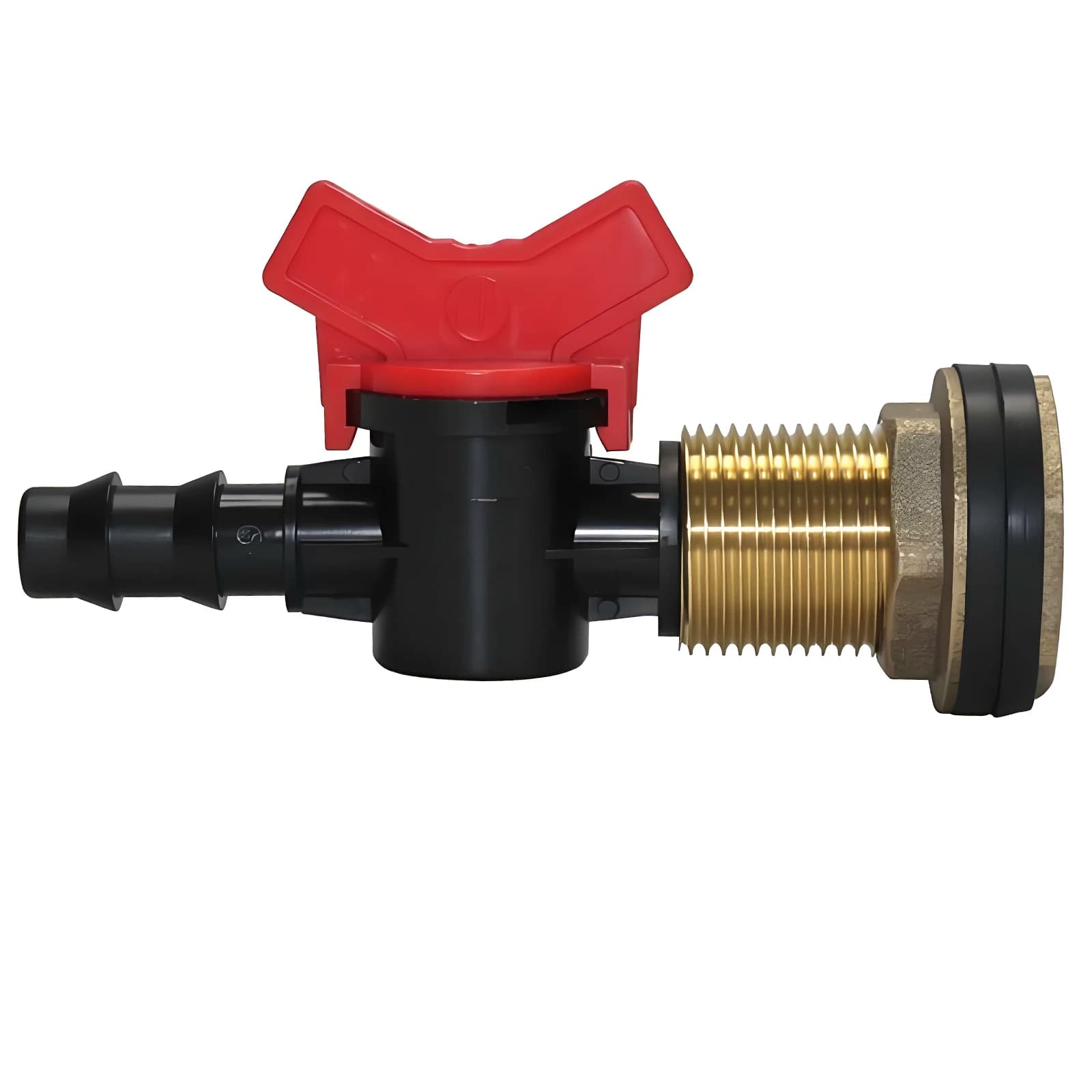 Valvola a sfera in ottone con filettatura femmina da 1/2 pollice, uscita a barb 16mm, connettore per serbatoio acqua in plastica, raccordo per irrigazione giardino