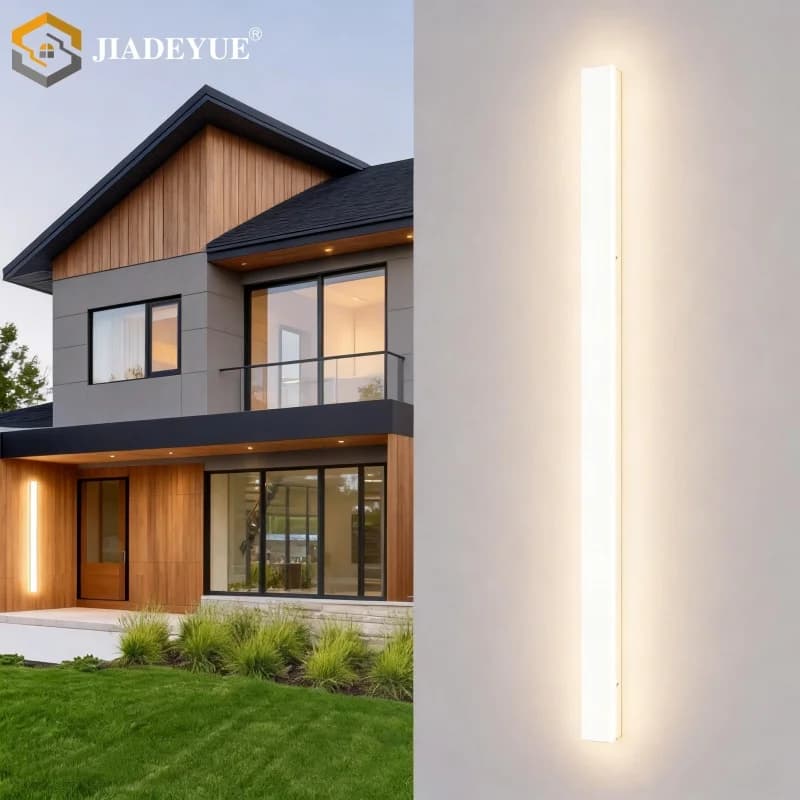 Moderna lampada da parete lunga a LED impermeabile, balcone garage, corridoio da giardino, lampada da parete a striscia lunga bianca, illuminazione da esterno IP65