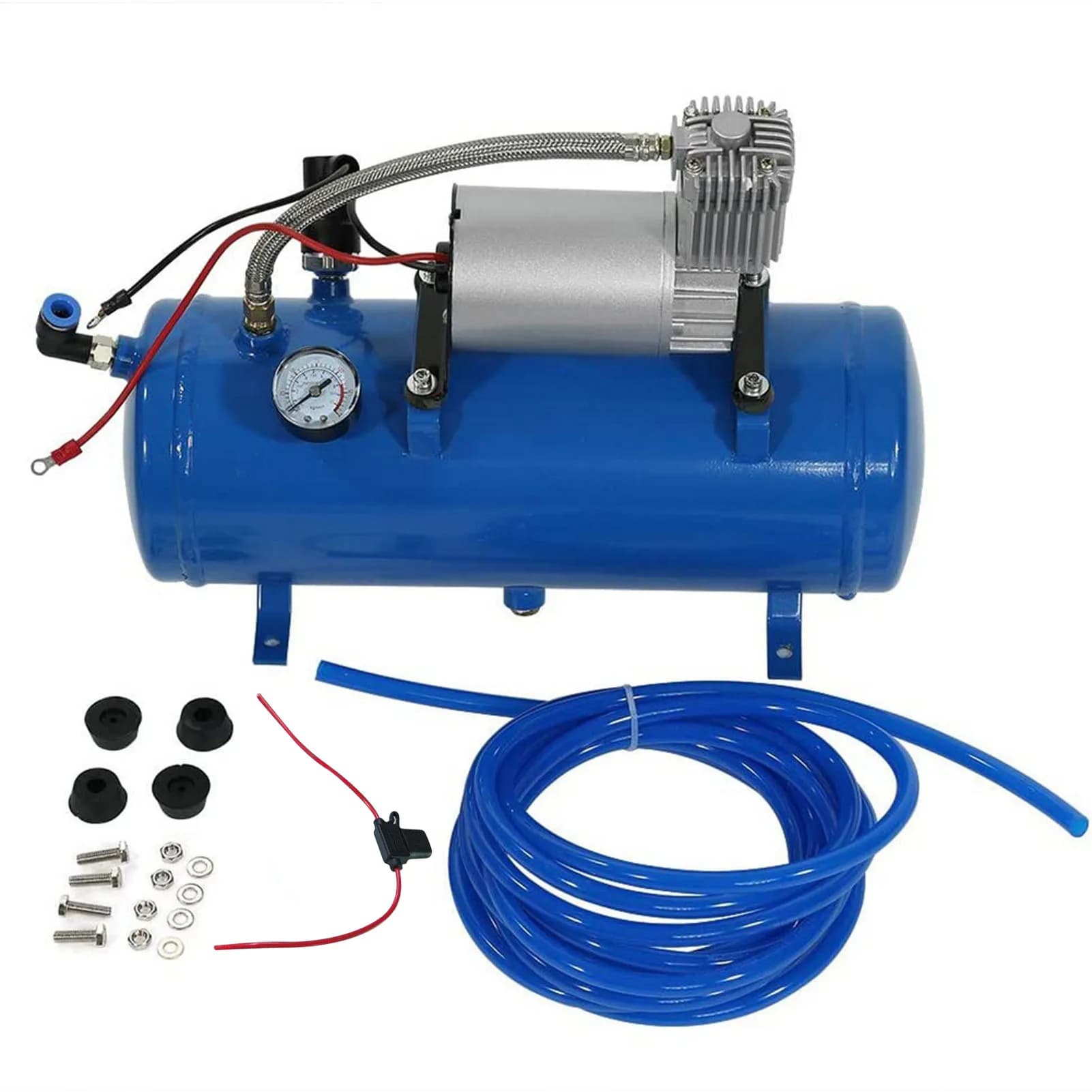 Pompa di gonfiaggio per pneumatici Pompa di pressione Compressore d'aria 150psi 12V con pompa di gonfiaggio per pneumatici da 6 litri per pneumatici per camper per camion con clacson d'aria