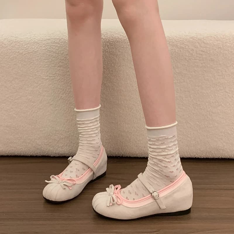 Scarpe singole francesi nuove 2026 con fiocco a bocca bassa, primavera estate, suola morbida, comode e versatili da donna