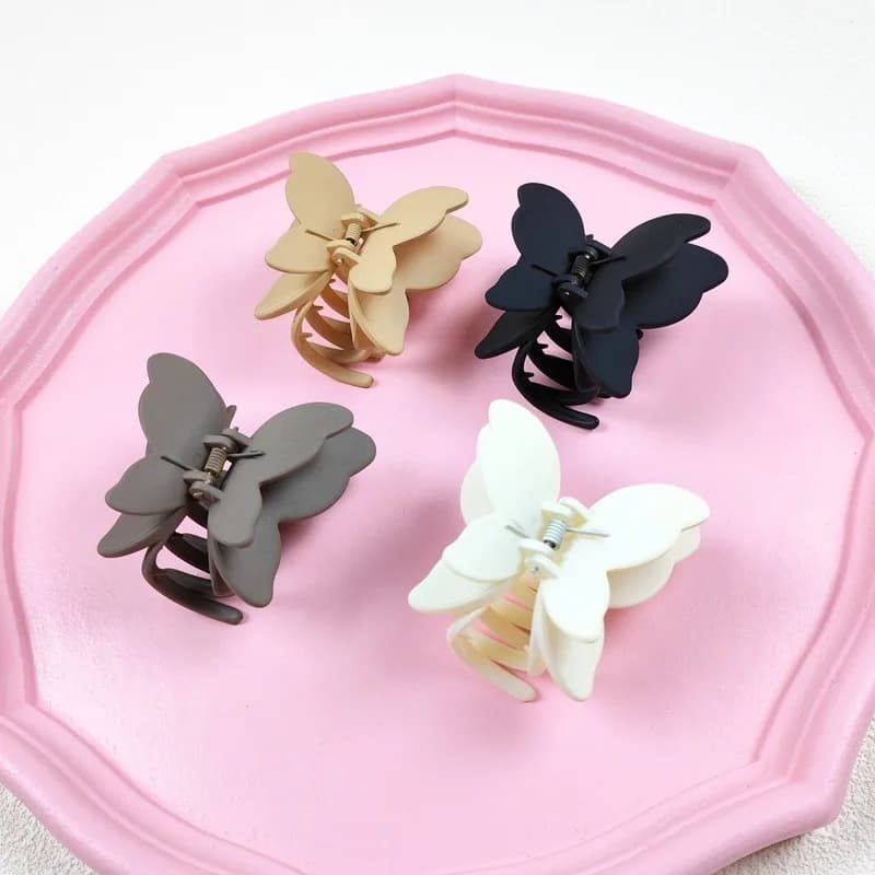 Fermaglio per capelli con fiocco in resina da 4 cm, clip per afferrare in tinta unita da donna, accessorio per capelli con forcina per capelli semplice e opaca