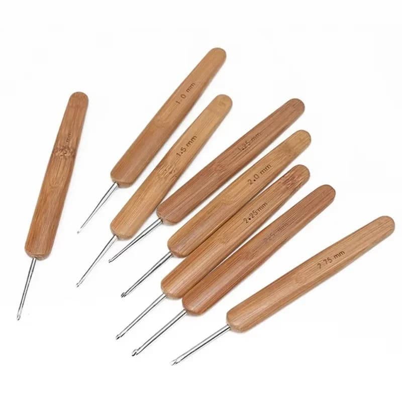 Uncinetto per Dreadlock 1 2 3, Ago per Dreadlock 1 Pezzo/Set 0.5mm 0.75mm, Due Stili con Manico in Legno