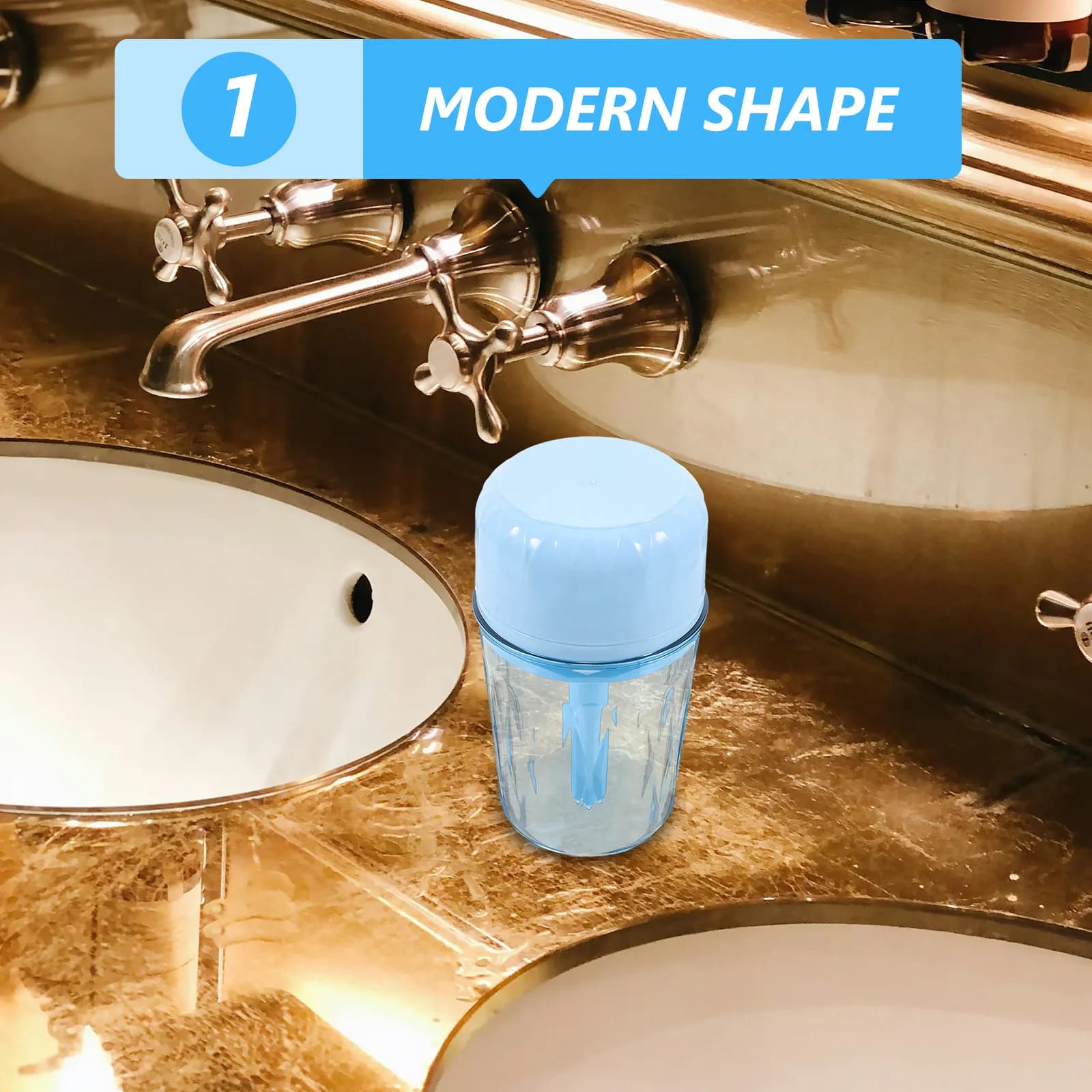 Elegante Organizzatore da Viaggio per Spazzolino da Denti Azzurro, Porta Spazzolino e Dentifricio con Copertura Protettiva per Bicchiere, per Bagno