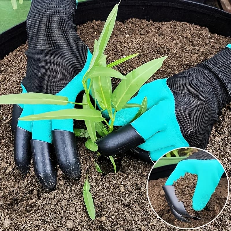 1 paio di guanti da giardino impermeabili con artigli in lattice resistente alle perforazioni, attrezzatura protettiva per scavare, piantare e giardinare