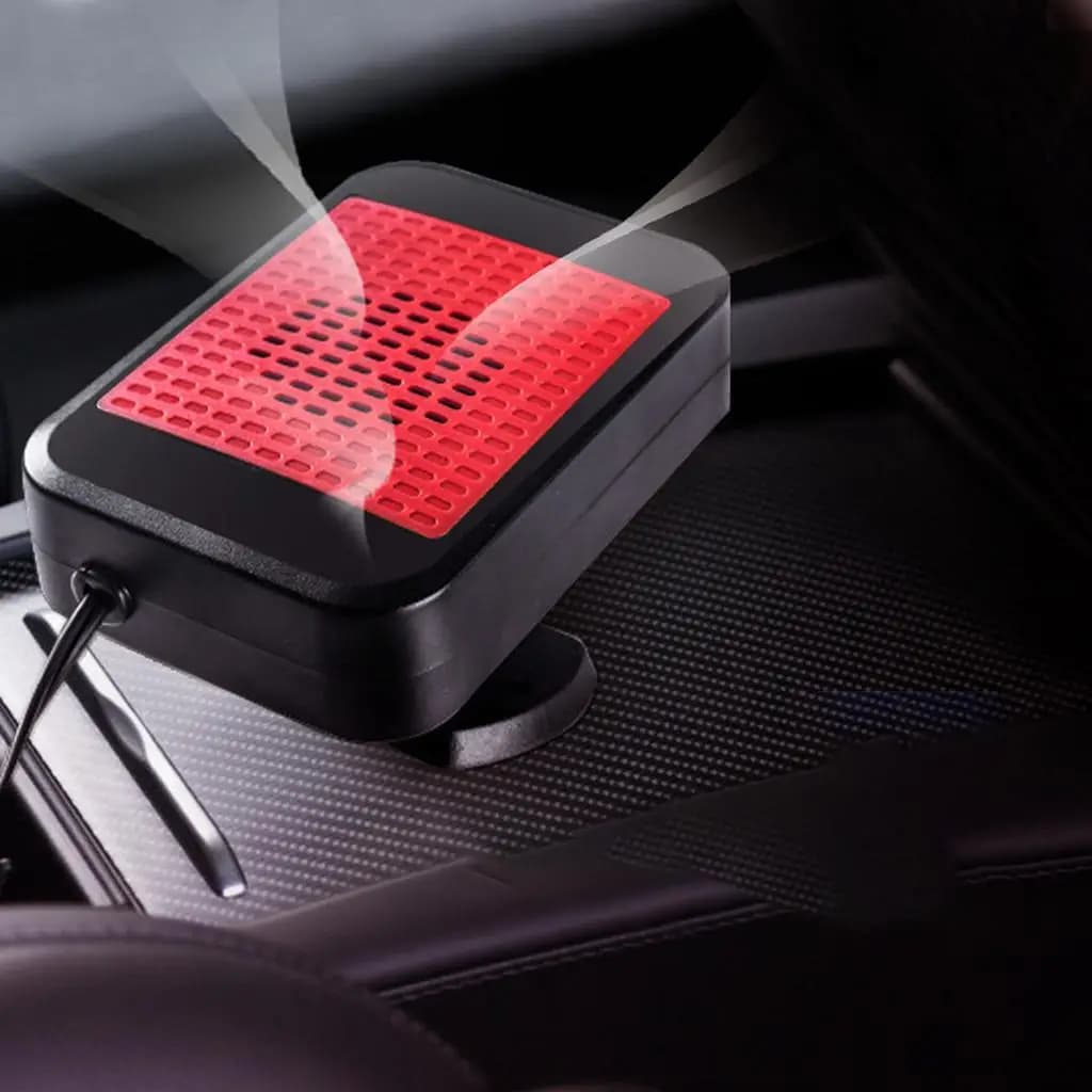 Ventilatore per Auto con Regolazione a 360 Gradi, Asciugatore Elettrico Montato su Veicolo, Sbrinatore Elettrico per Parabrezza Invernale
