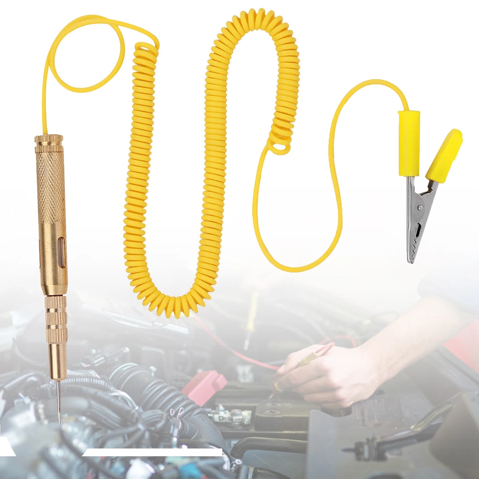Auto Car Vehicle Circuit Tester DC 6V 12V 24V Light Bulb Voltage Test Pen Pencil Yellow