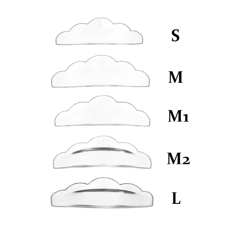5 pairs of silicone eyelashes perm pad transparent self-adhesive lifting 3D folding makeup tool transparent for eyelashes rods