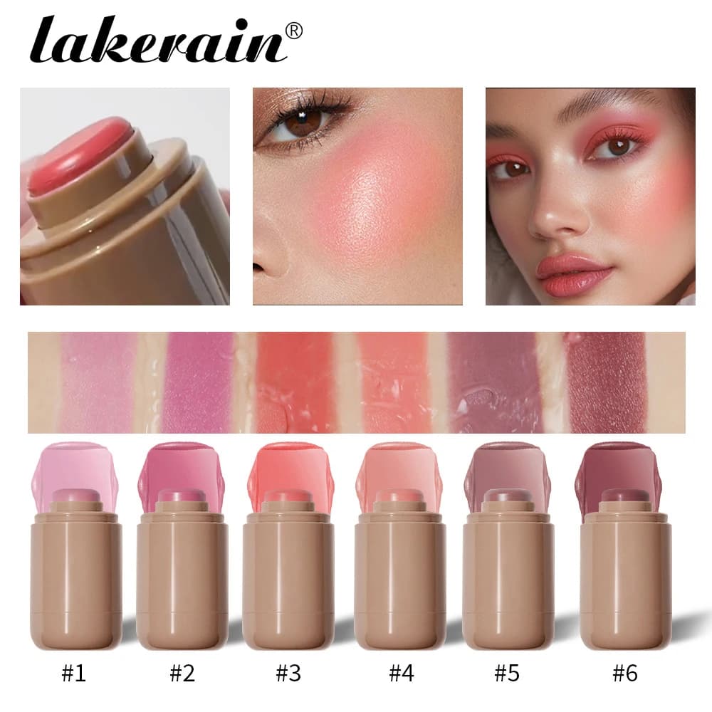 rhode Blush Stick Lasting Brightens Facial Cheek Stick 3-in-1 idratante Flash Lip Gloss trucco Lip Gloss Face Rouge