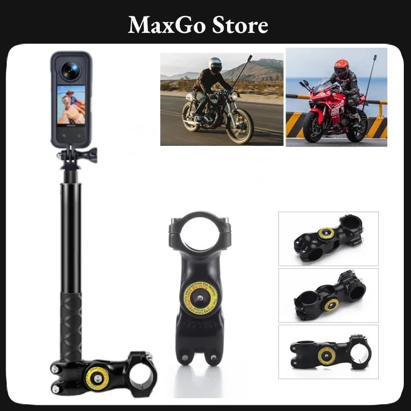 Moto bicicletta Selfie Stick monopiede supporto manubrio staffa per Insta360 X4 X3 X2 GoPro Hero 12 11 10 9 8 accessori SJCAM