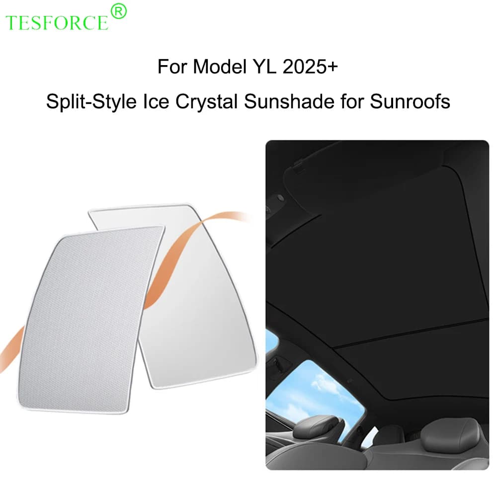For Tesla Model YL 2025+ Sunroof Sunshade Front Rear Window Sunshade Windshield Sun Visor UV Proteaction Foldable Sunroof Cover