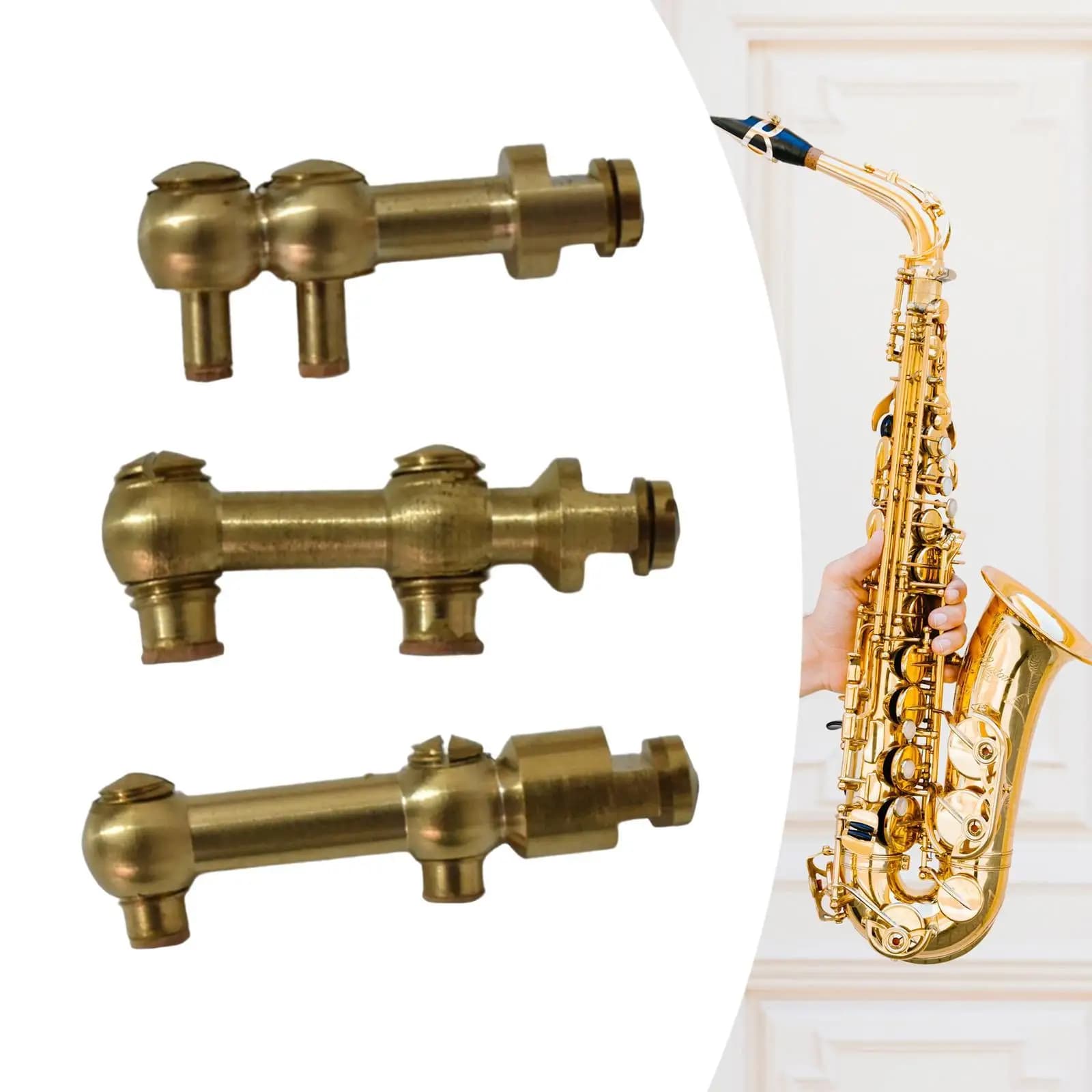Brass Saxophone Adjustment Screw Instrument Tuning Maintenance Kit 13.5/20mm for Ftraight & small curved soprano saxophones
