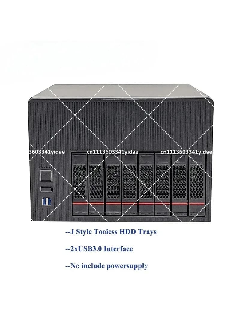 Hot Swap NAS 8 HDD Tooless Bays Case Support M-ATX Motherboard for Cloud Data Storage