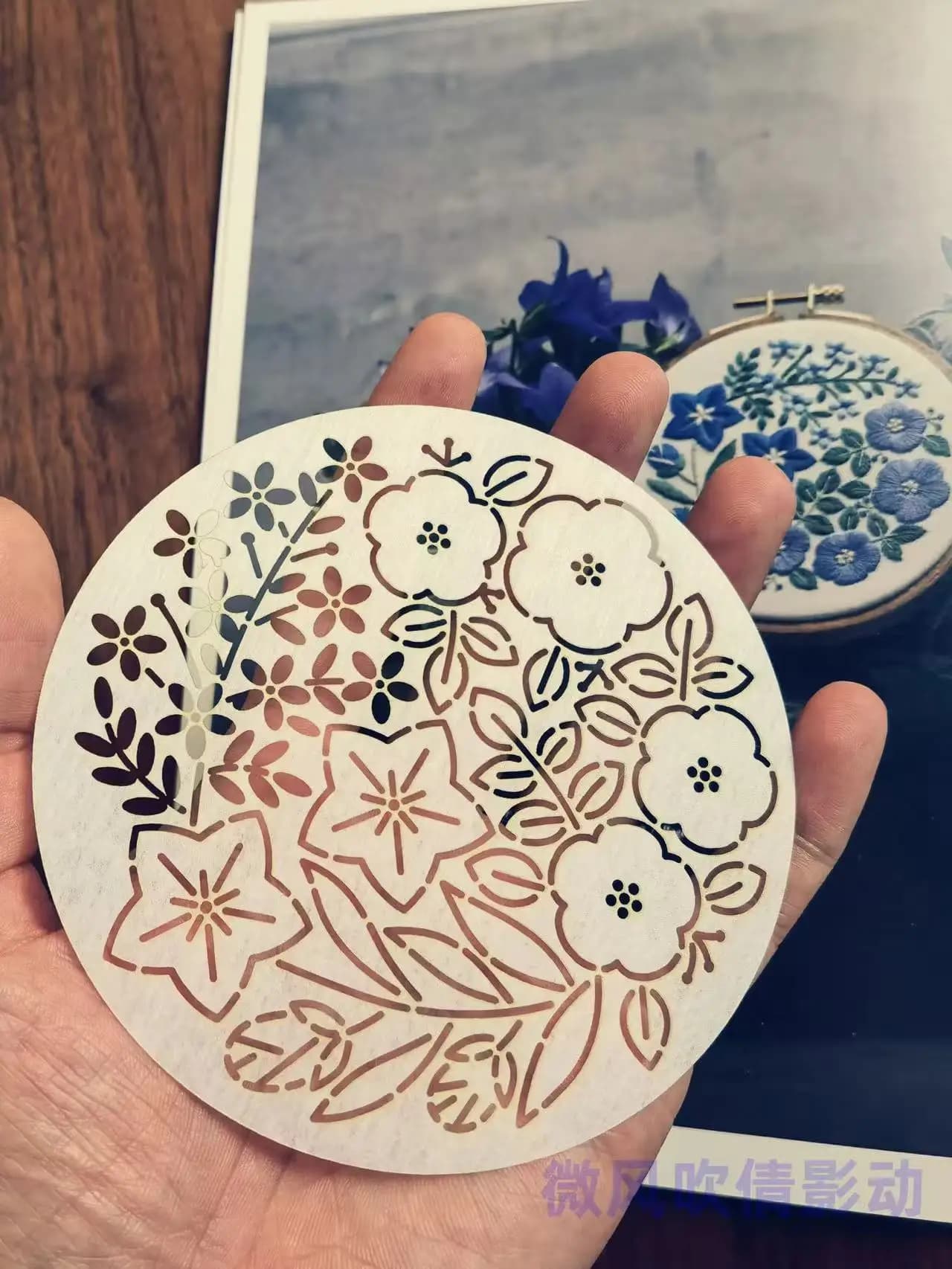 Stencil per quilting Sashiko a forma di fiore Set di stencil riutilizzabili in PET per disegni di cucito, punto croce e sottobicchieri