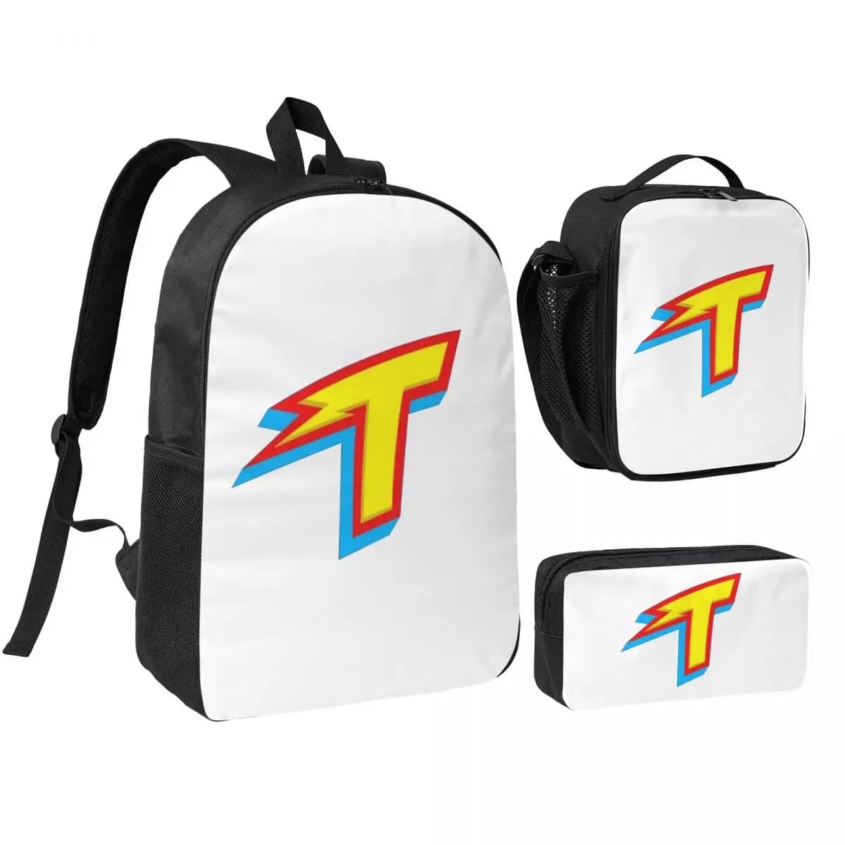 Zaino Team Thundermans per studenti, ragazzi e ragazze, borsa per libri, borsa per la scuola, borse a tracolla per laptop, 3 pezzi, borsa termica per il pranzo, astuccio per matite