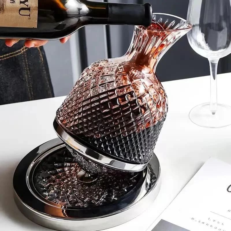 360 Rotante Decanter Per Vino Bicchiere 1500ml Decanter Dispenser Bottiglia di Vetro Di Cristallo Aeratore Per Vino Specchio Brocca Regalo Bar Decorazione