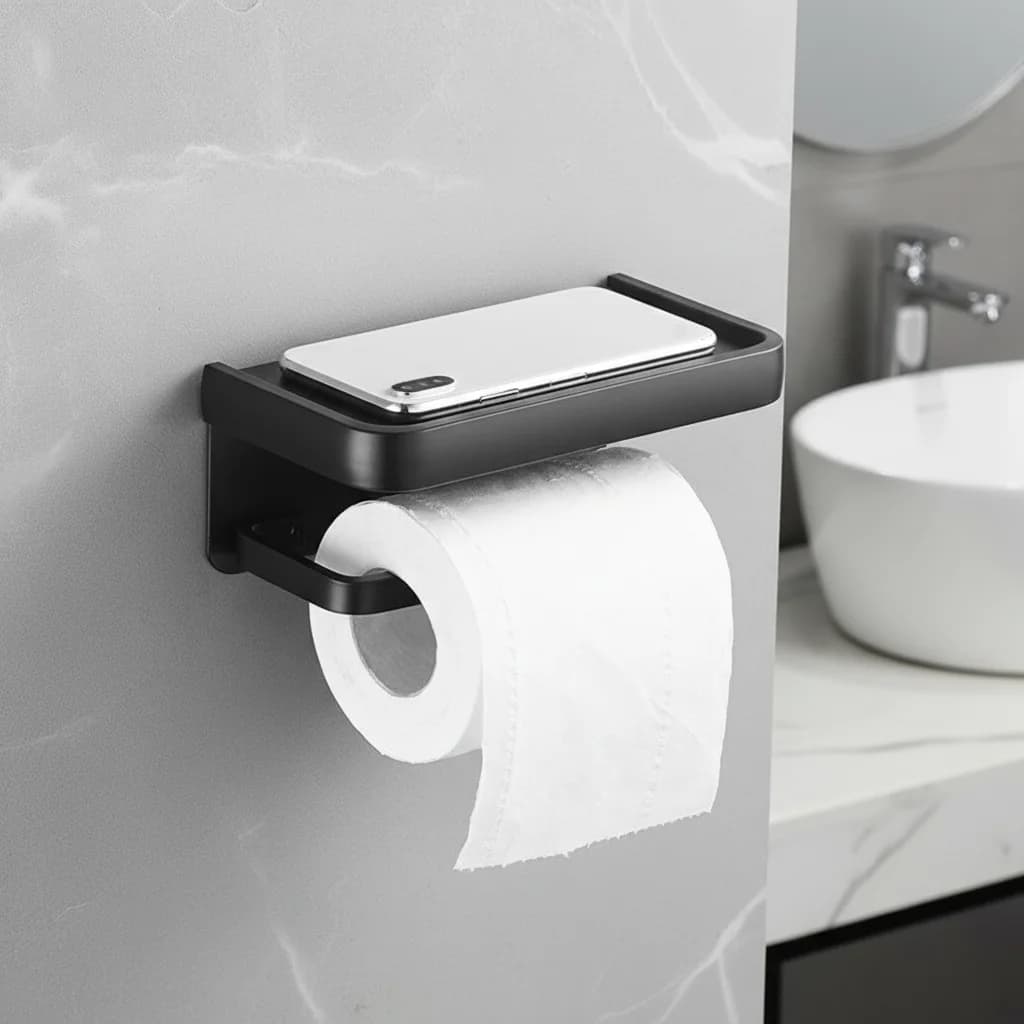 Porta carta igienica Portaoggetti multifunzione per bagno Soluzione organizzativa durevole montata a parete
