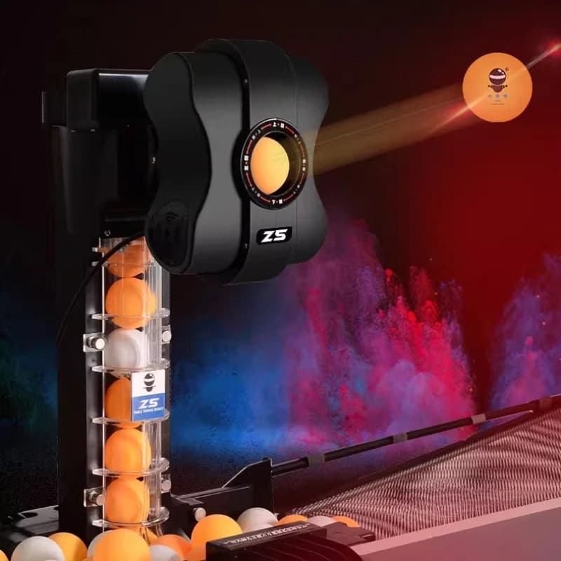 Macchina per servire il ping pong di grande capacità Dispositivo per servire il ping pong per principianti Allenatore automatico di palline Attrezzatura sportiva portatile
