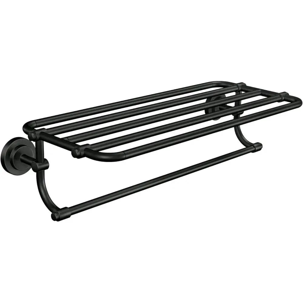 DN0794BL Portasciugamani da Bagno Stile Hotel, Larghezza 24 Pollici, con Barra Portasciugamani, Nero Opaco