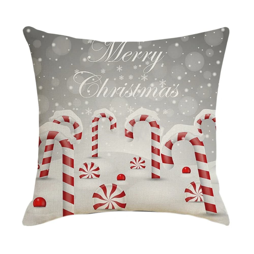 AA94-Fodera per cuscino natalizia con Babbo Natale, decorazione per la casa, fodere per cuscini in lino, copricuscini per divano, sedile, auto, regalo 45X45cm