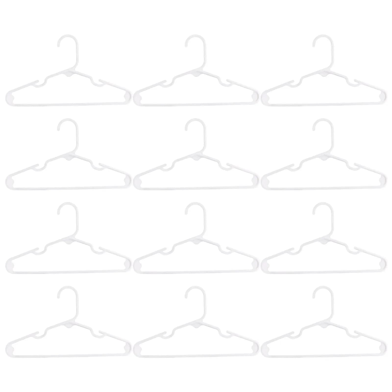 12Pcs Non Slip Plastic Hangers Size Nursery Closet Organizer Shoulder Clothes Hanging for Clothing