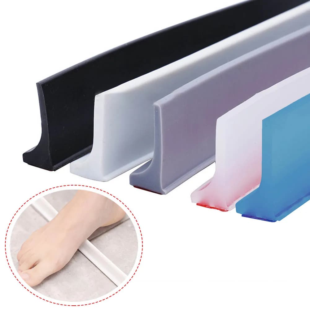 Barriera per doccia in silicone Tappo per acqua per bagno Striscia di fissaggio per barriera per acqua Striscia di tenuta per porta di separazione asciutta e bagnata