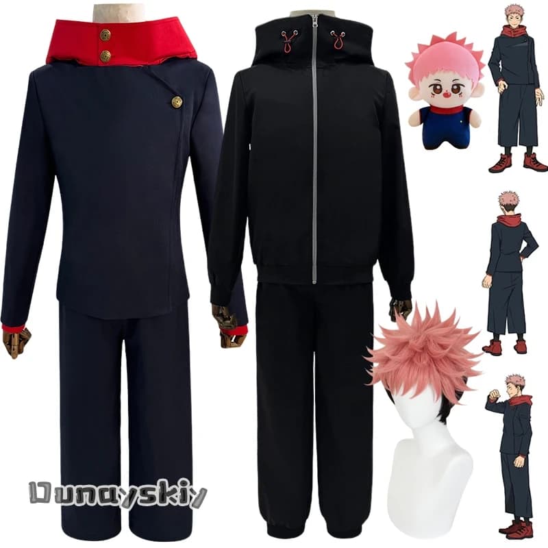 Dunayskiy States@2Style Anime Itadori Yuji Cosplay Costume Winter Casual Wear Unisex Outfit Ju cos jutsu Halloween Disguise