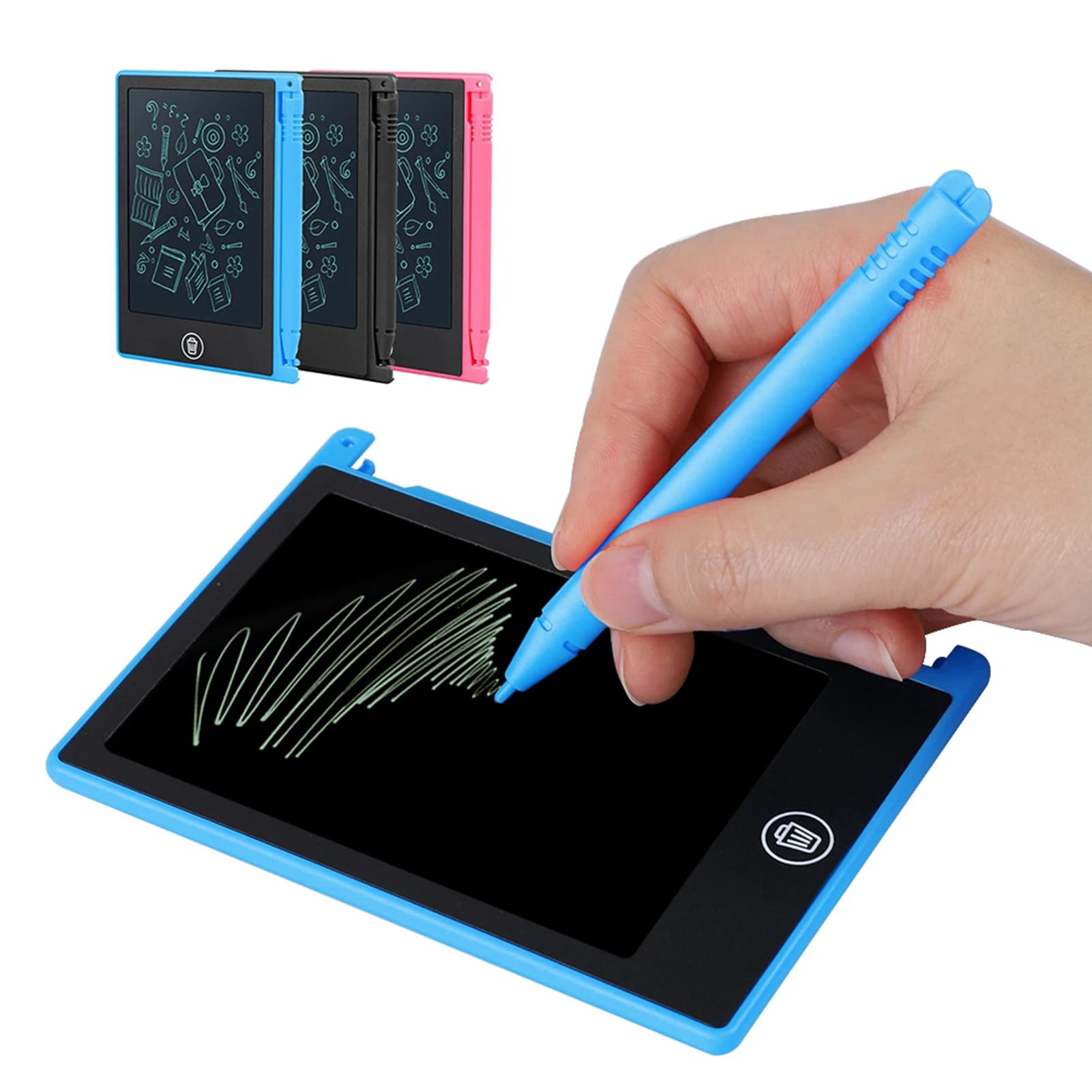 Nuovo Tablet LCD da 4,5 Pollici con Penna Touch per Disegno Lavagna LCD per Bambini Ricaricabile e Cancellabile con Penna