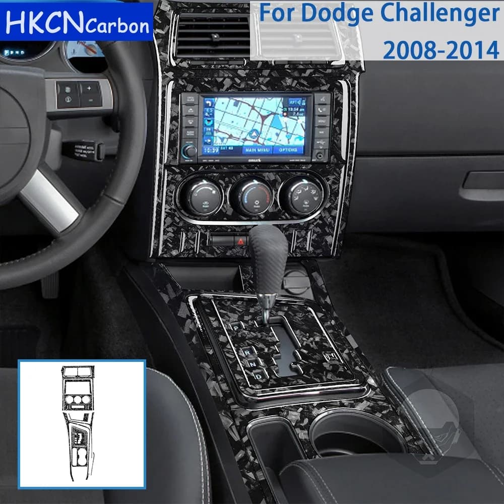 Per Dodge Challenger 2008-2014 Accessori Auto Forgiato In Fibra di Carbonio Interni Sollevamento Ingranaggi Pannello di Navigazione Trim Adesivo