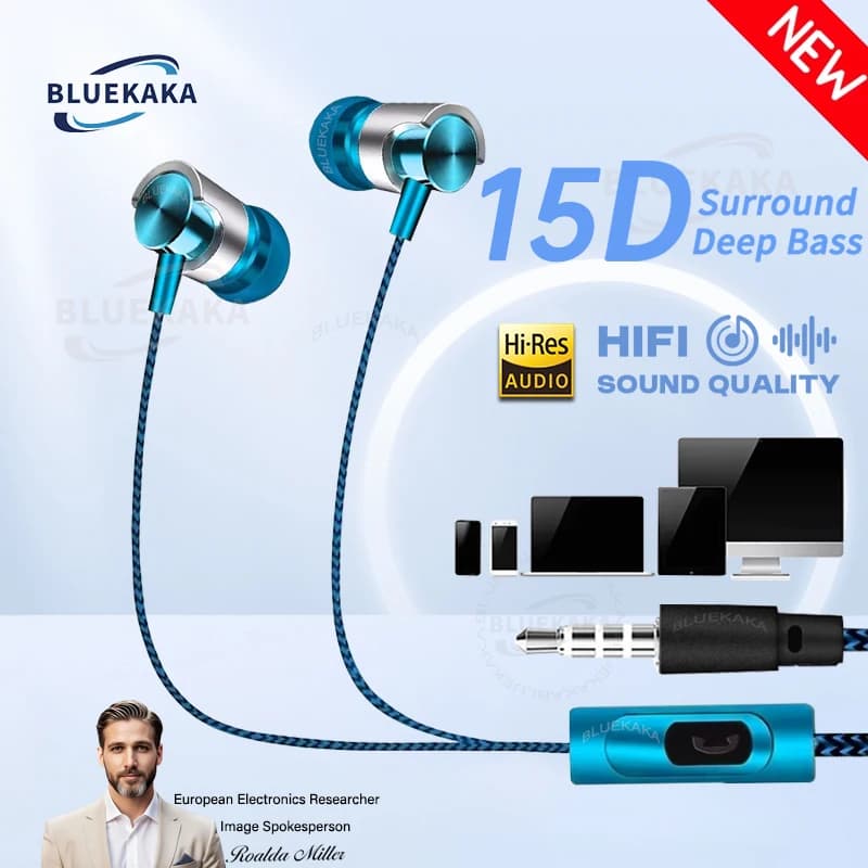 Auricolari in-ear cablati da 3,5 mm Cancellazione del rumore HiFi Stereo Sport Gaming Cuffie musicali con microfono Auricolare per telefono MP3 MP4